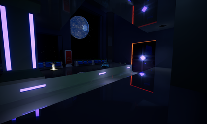 Showing the outside area to allow the player to know that he/she is in space.