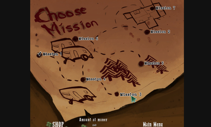 The mission selection screen.